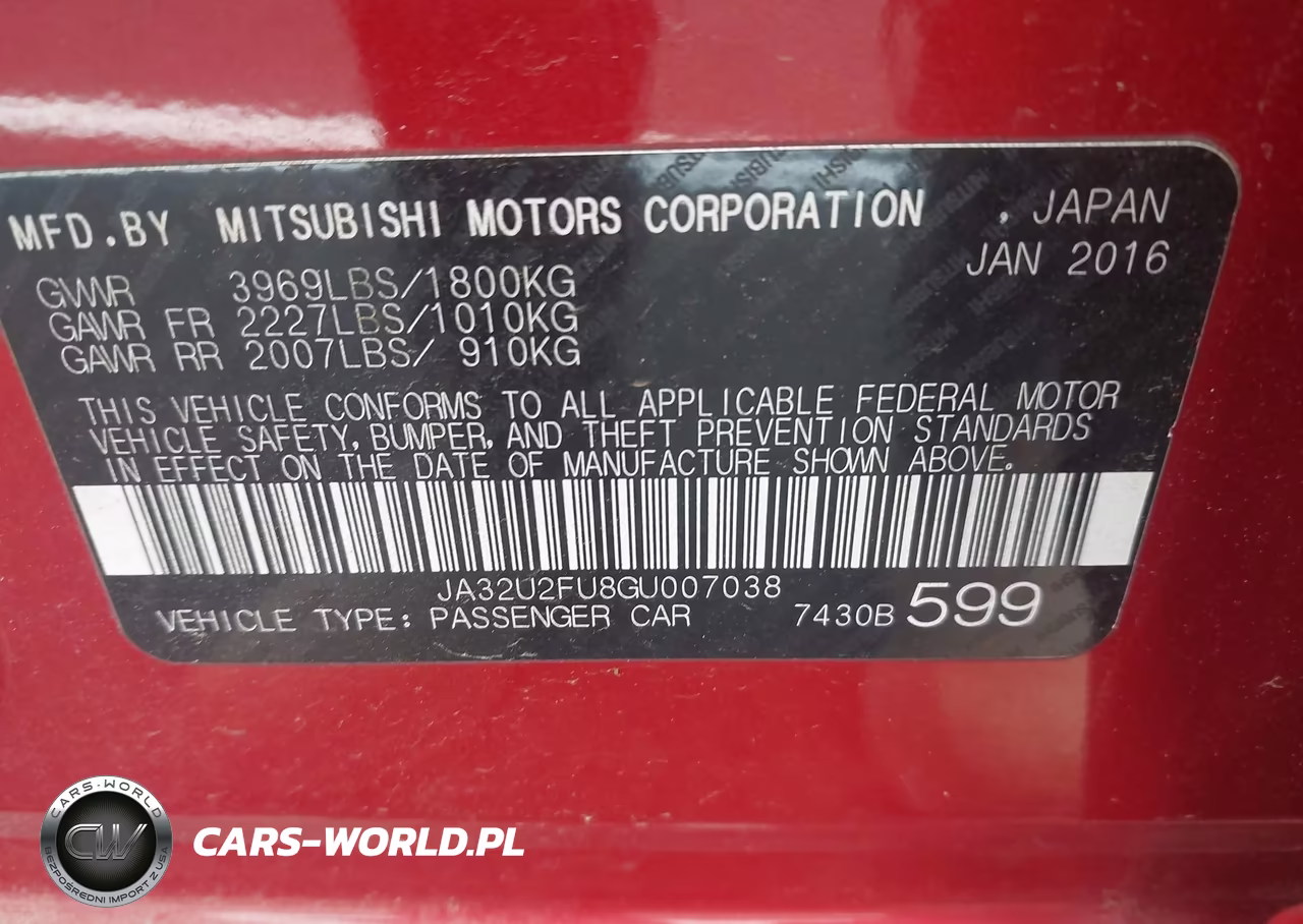 2016 Mitsubishi Lancer Es VIN:JA32U2FU8GU007038 - 9