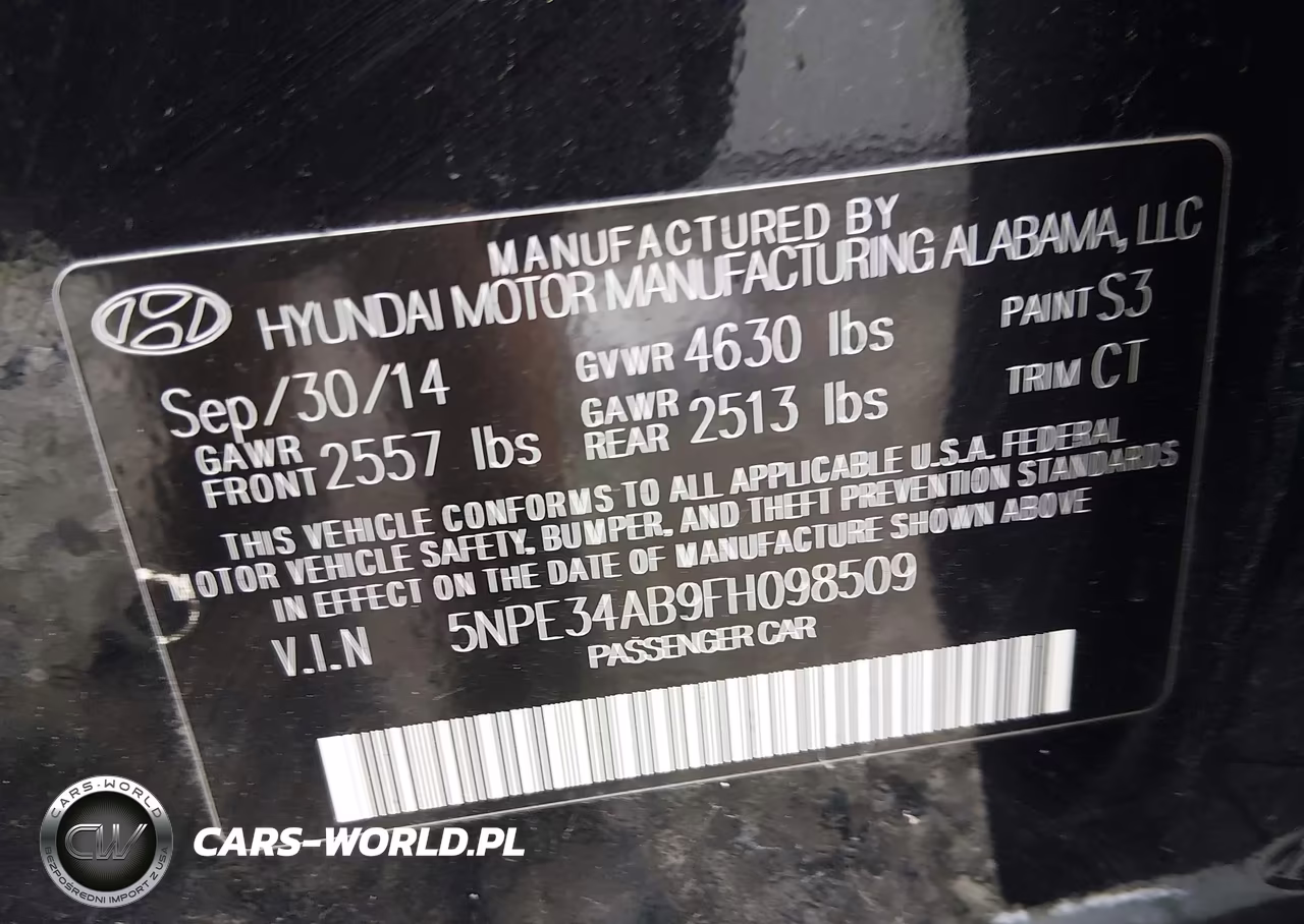 2015 Hyundai Sonata Sport 2.0T VIN:5NPE34AB9FH098509 - 9