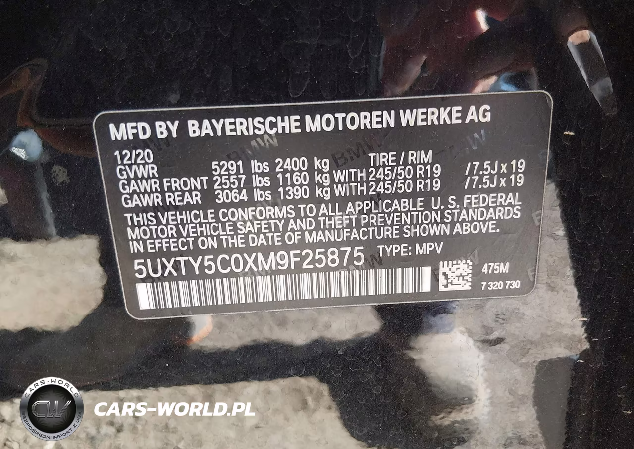 2021 BMW X3 xDrive30I VIN:5UXTY5C0XM9F25875 - 9