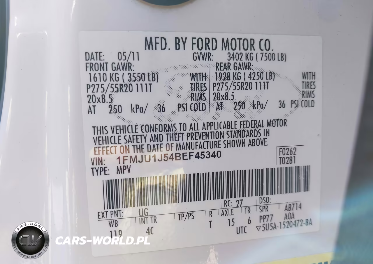 2011 Ford Expedition Xlt VIN:1FMJU1J54BEF45340 - 9