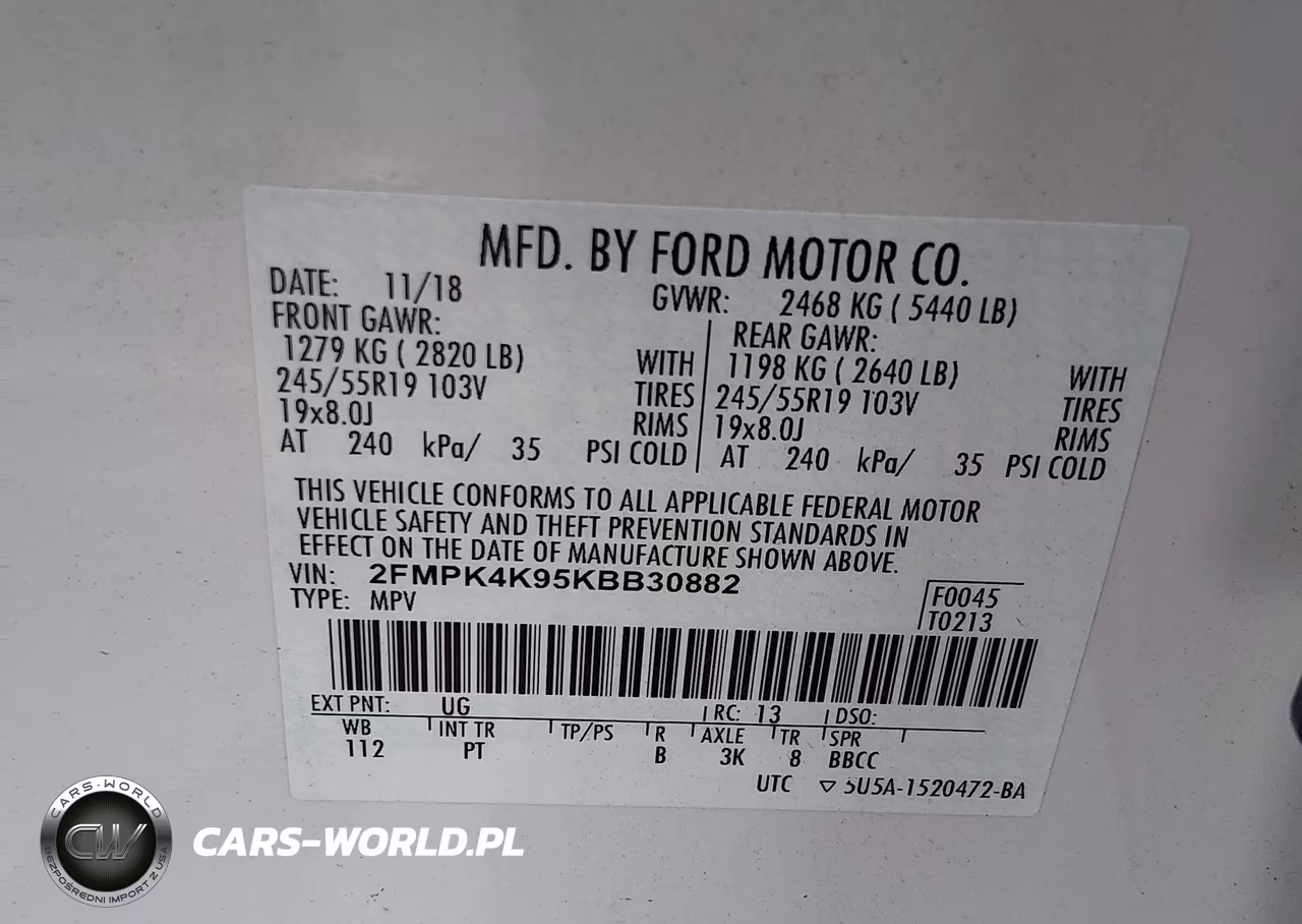2019 Ford Edge Titanium VIN:2FMPK4K95KBB30882 - 9
