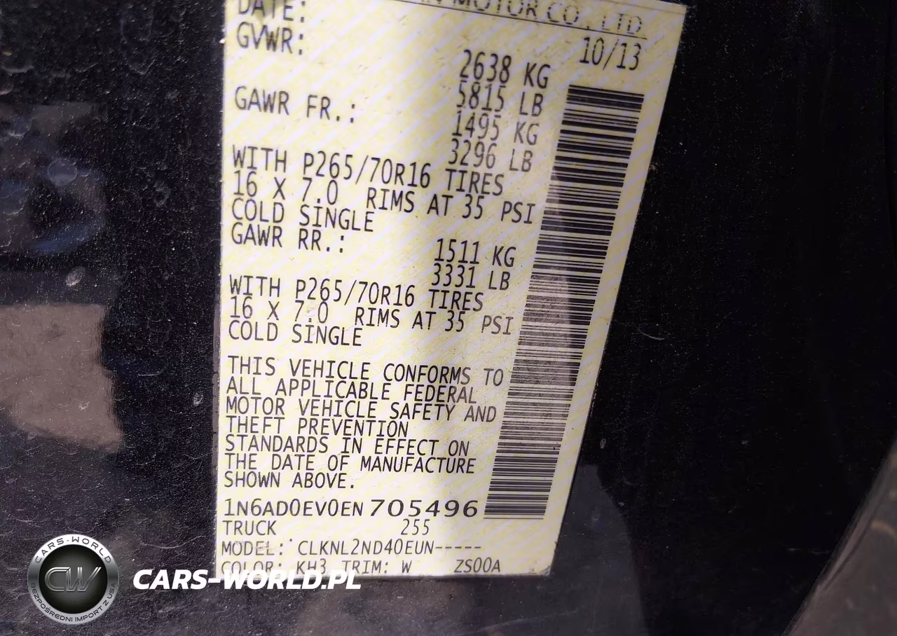 2014 Nissan Frontier Sv VIN:1N6AD0EV0EN705496 - 9