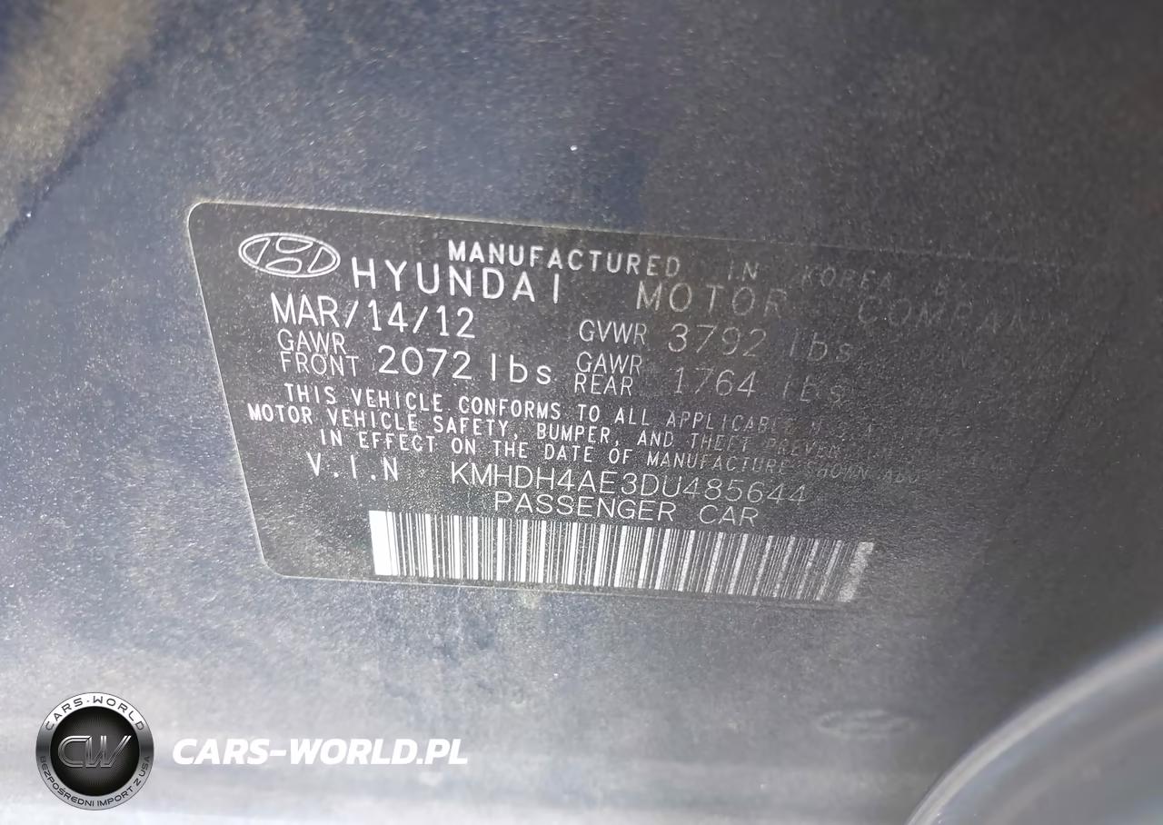2013 Hyundai Elantra Gls VIN:KMHDH4AE3DU485644 - 9