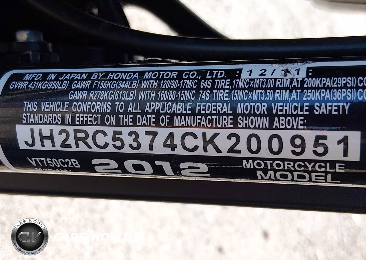 2012 Honda Vt750 C2B VIN:JH2RC5374CK200951 - 10