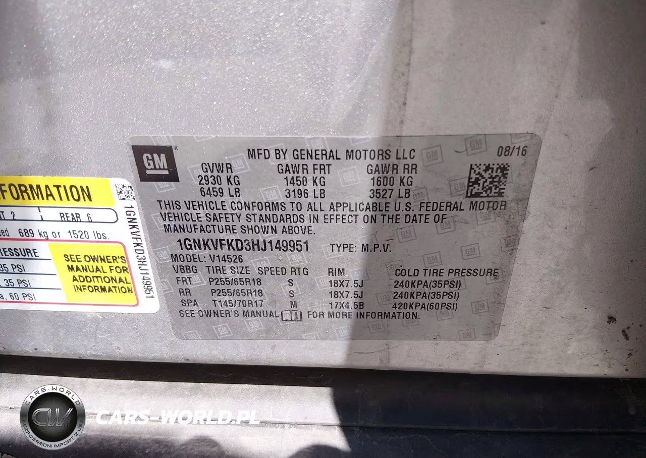 2017 Chevrolet Traverse Ls VIN:1GNKVFKD3HJ149951 - 9