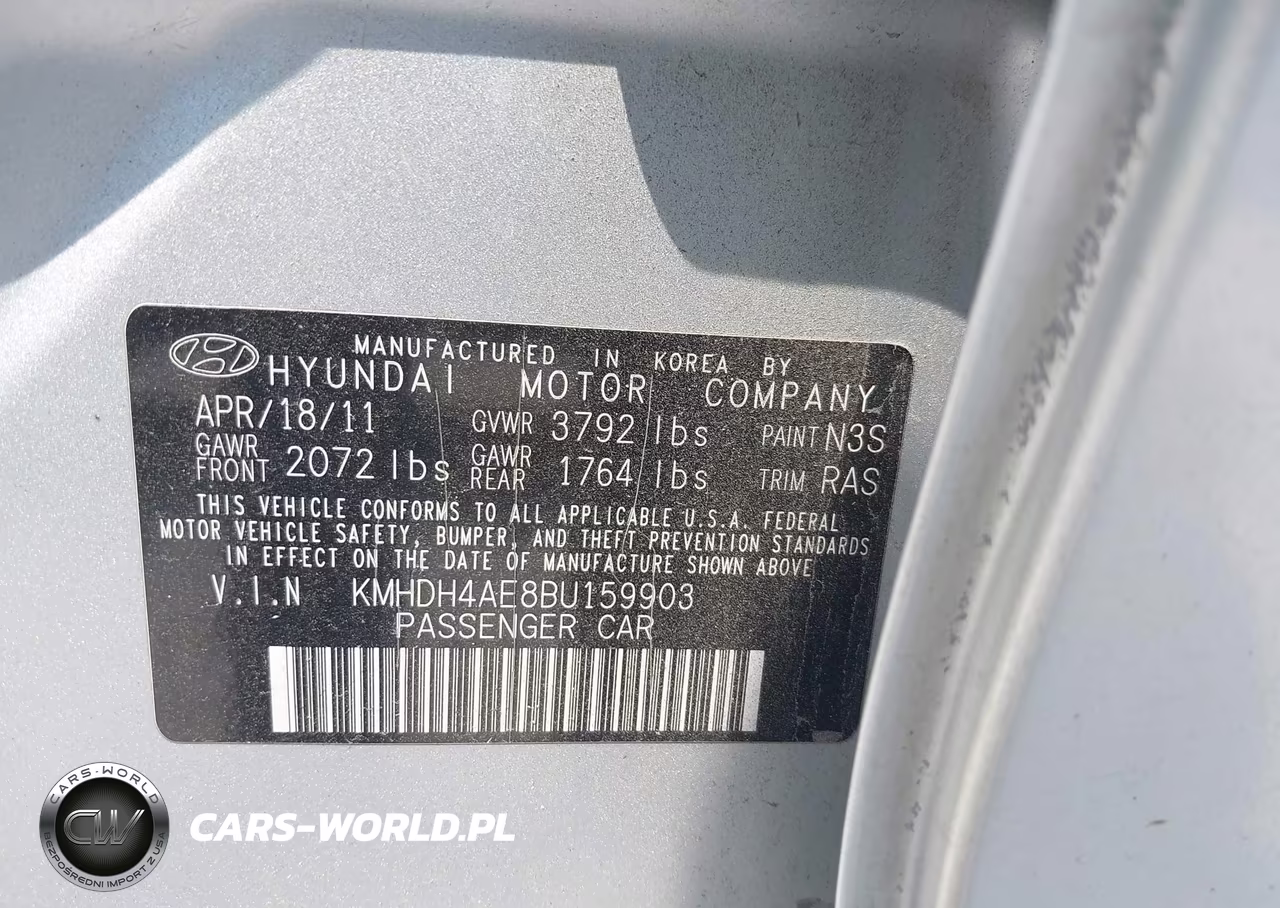 2011 Hyundai Elantra Gls (Ulsan Plant) VIN:KMHDH4AE8BU159903 - 9