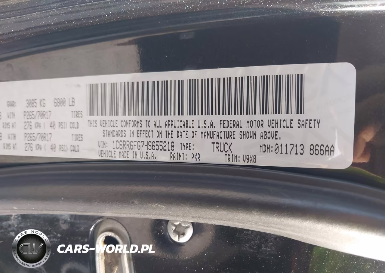 2017 Ram 1500 Tradesman 4X2 6'4 Box VIN:1C6RR6FG7HS655218 - 9