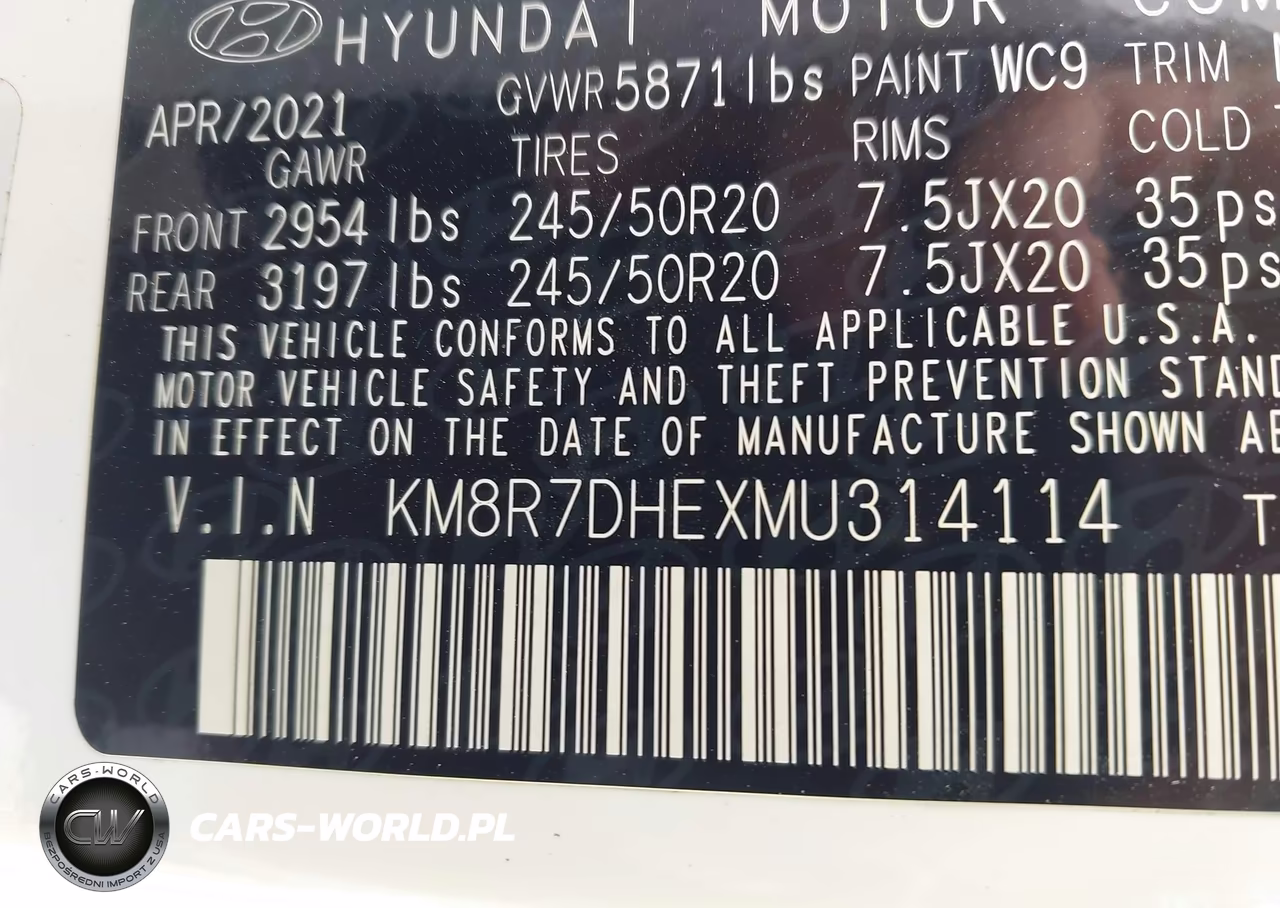 2021 Hyundai Palisade Calligraphy VIN:KM8R7DHEXMU314114 - 9