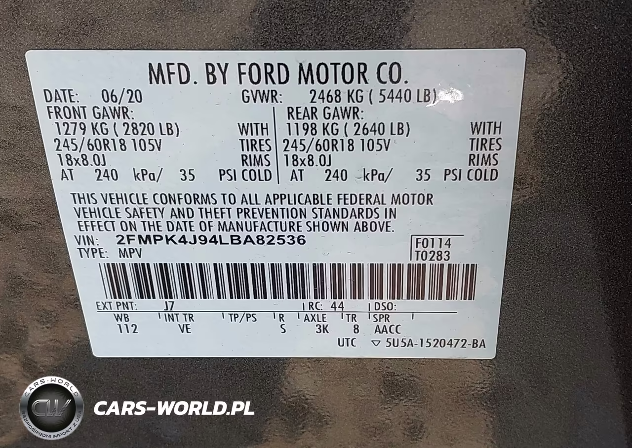 2020 Ford Edge Sel VIN:2FMPK4J94LBA82536 - 9