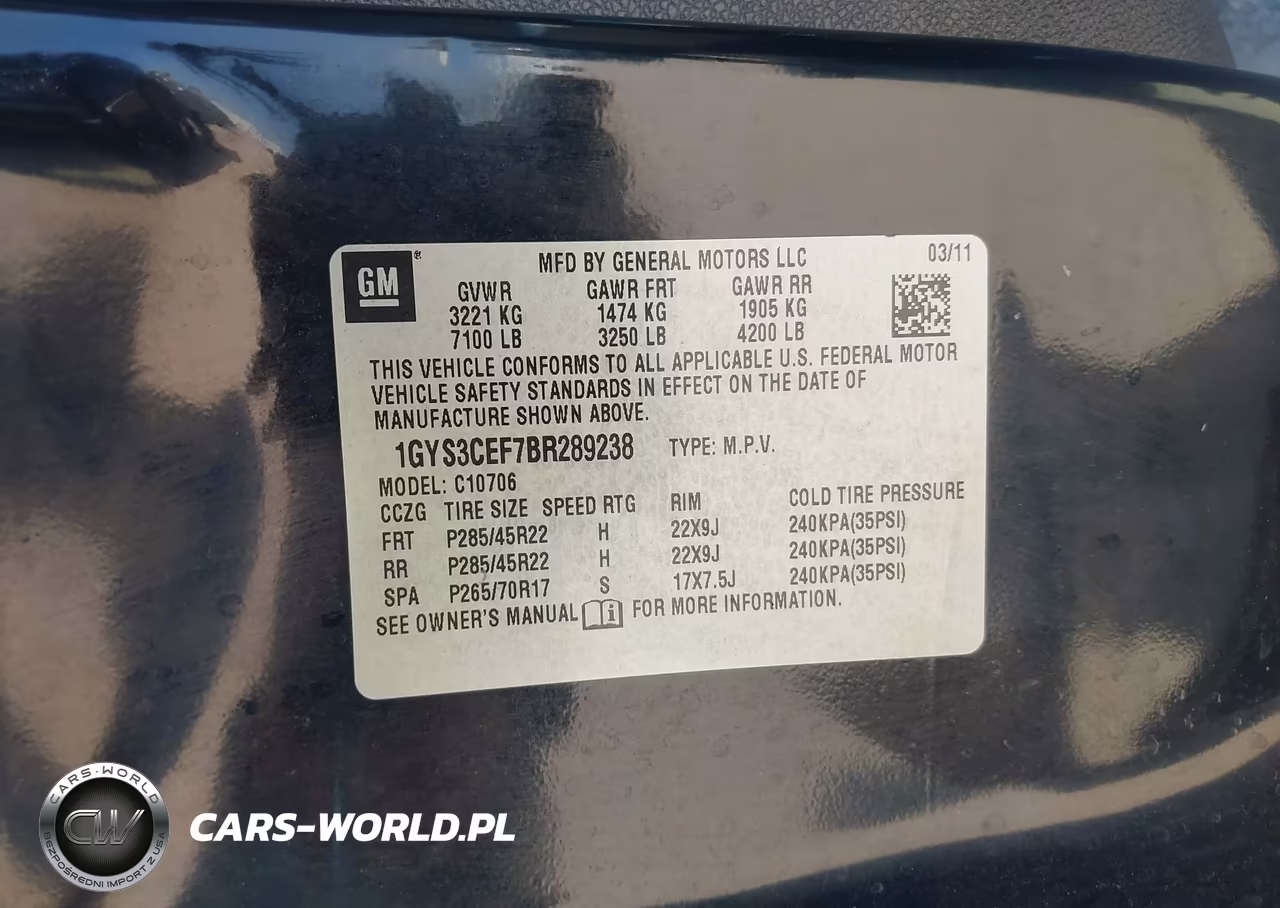 2011 Cadillac Escalade Premium VIN:1GYS3CEF7BR289238 - 9