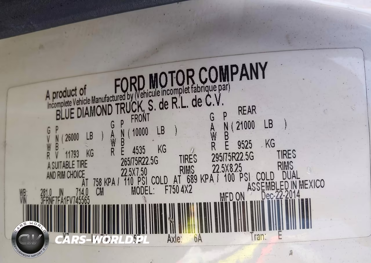 2015 Ford F-750 Xl-Xlt VIN:3FRNF7FA1FV745565 - 8