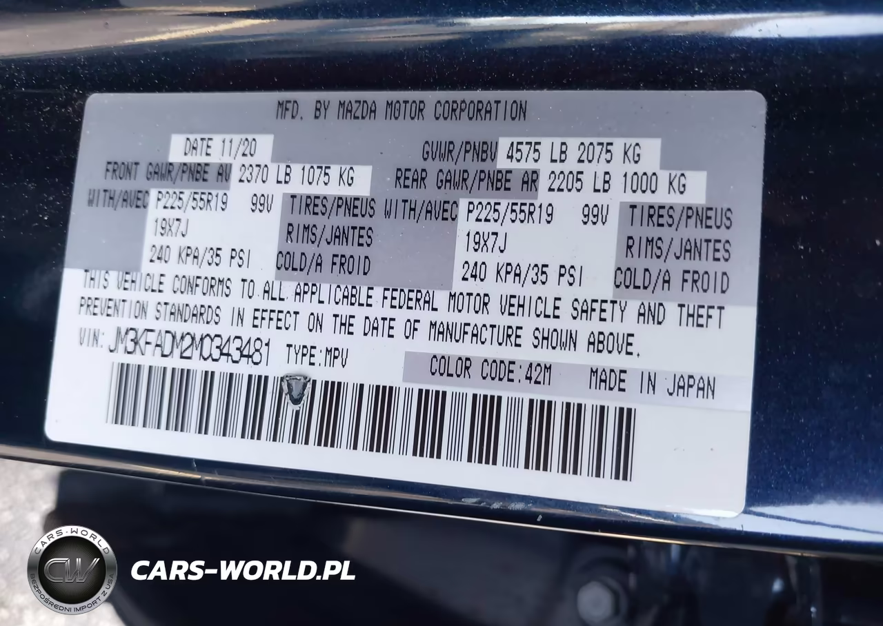 2021 Mazda Cx-5 Grand Touring VIN:JM3KFADM2M0343481 - 9