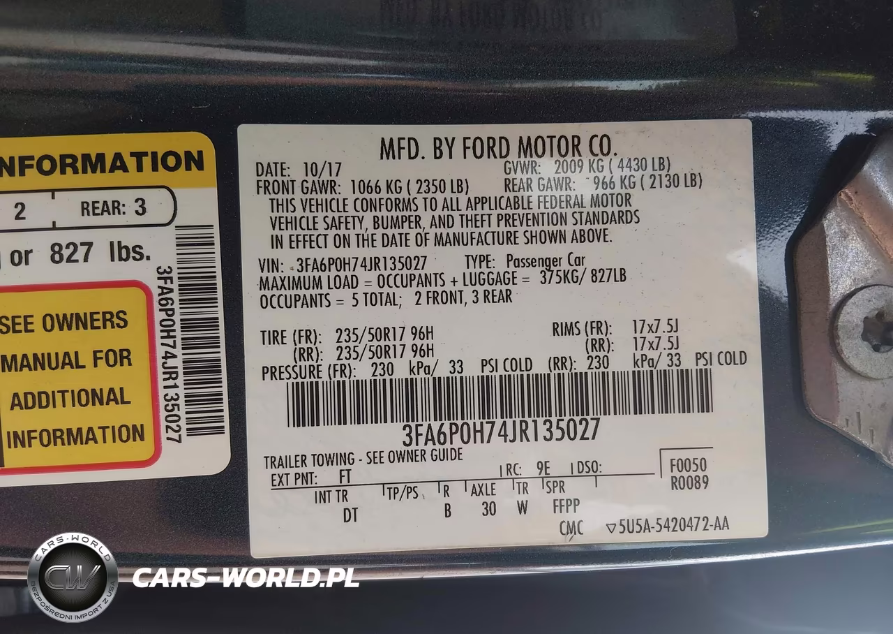 2018 Ford Fusion Se VIN:3FA6P0H74JR135027 - 9