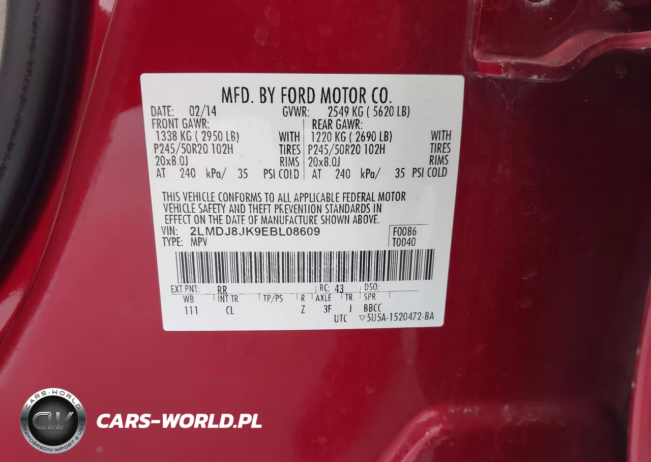2014 Lincoln Mkx VIN:2LMDJ8JK9EBL08609 - 9