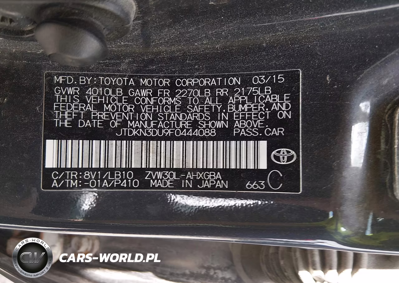 2015 Toyota Prius VIN:JTDKN3DU9F0444088 - 9