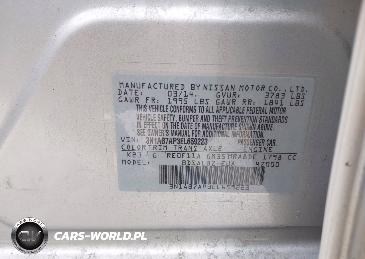 2014 Nissan Sentra Fe+ S-Fe+ Sv-S-Sl-Sr-Sv VIN:3N1AB7AP3EL659223 - 9