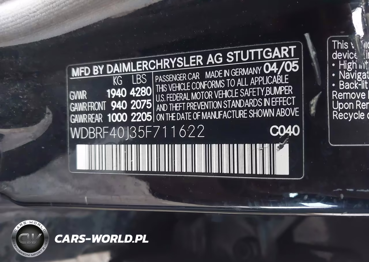 2005 Mercedes-Benz C 230 Kompressor Sport VIN:WDBRF40J35F711622 - 9
