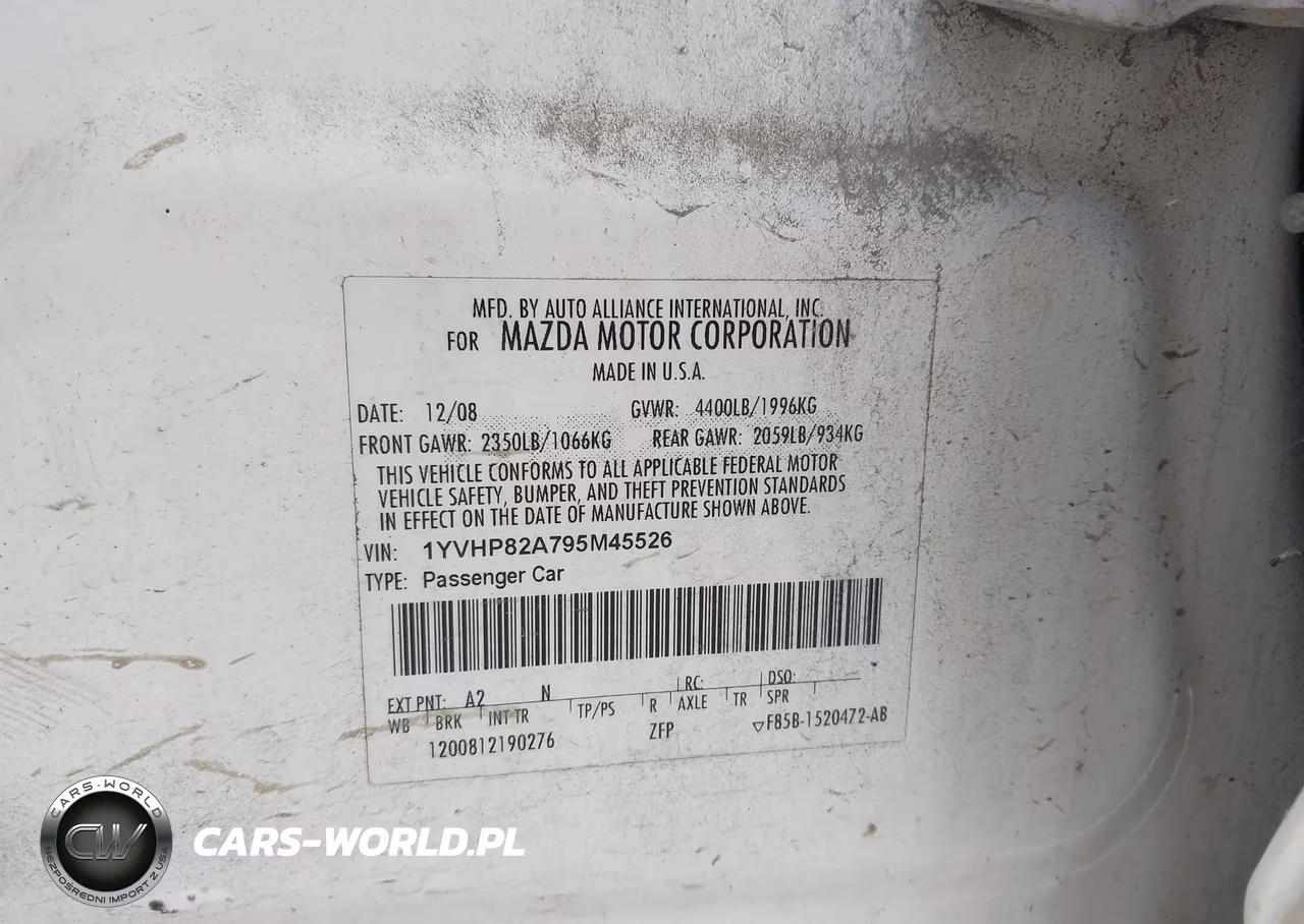 2009 Mazda Mazda6 I Touring VIN:1YVHP82A795M45526 - 9