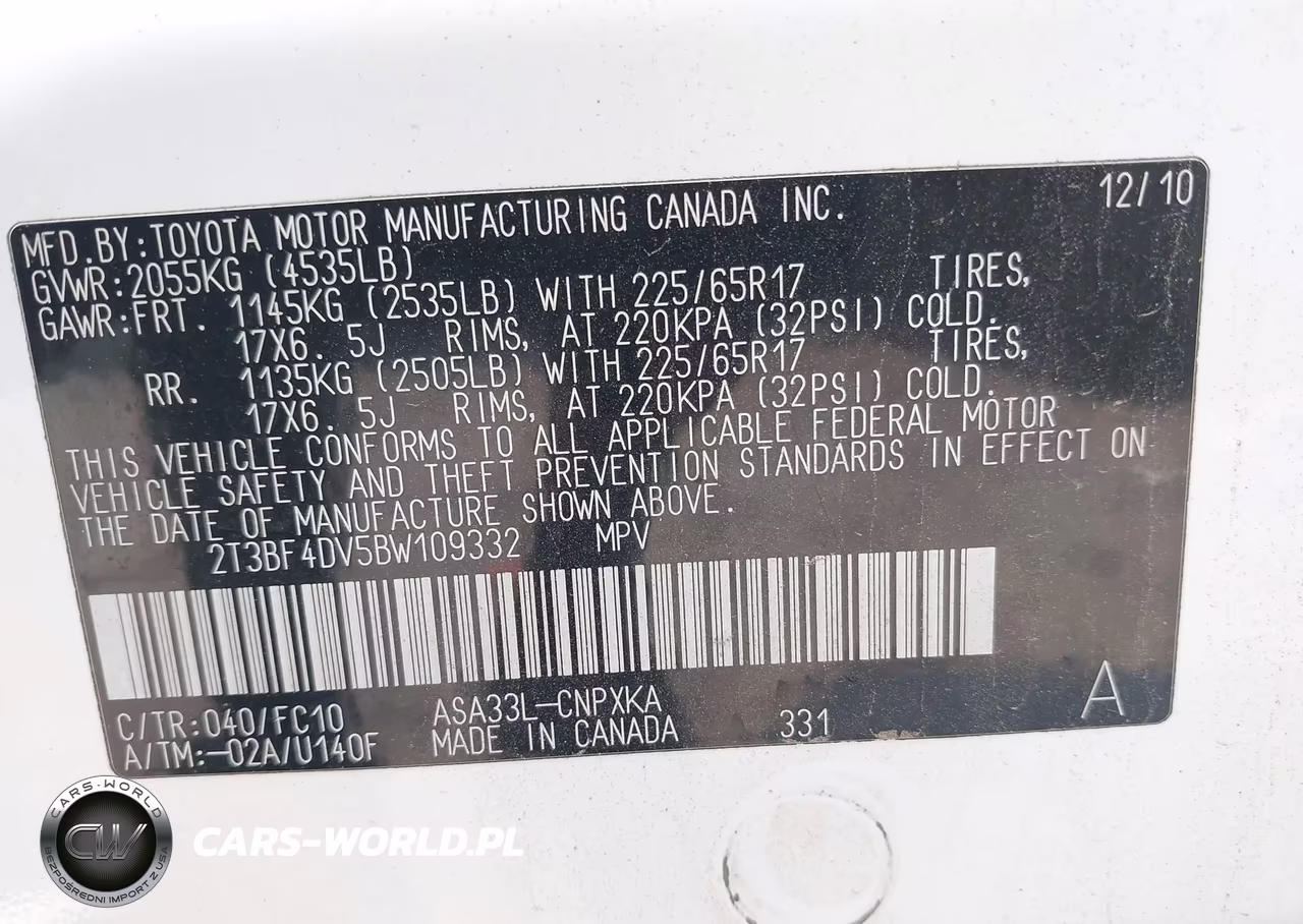 2011 Toyota Rav4 VIN:2T3BF4DV5BW109332 - 9