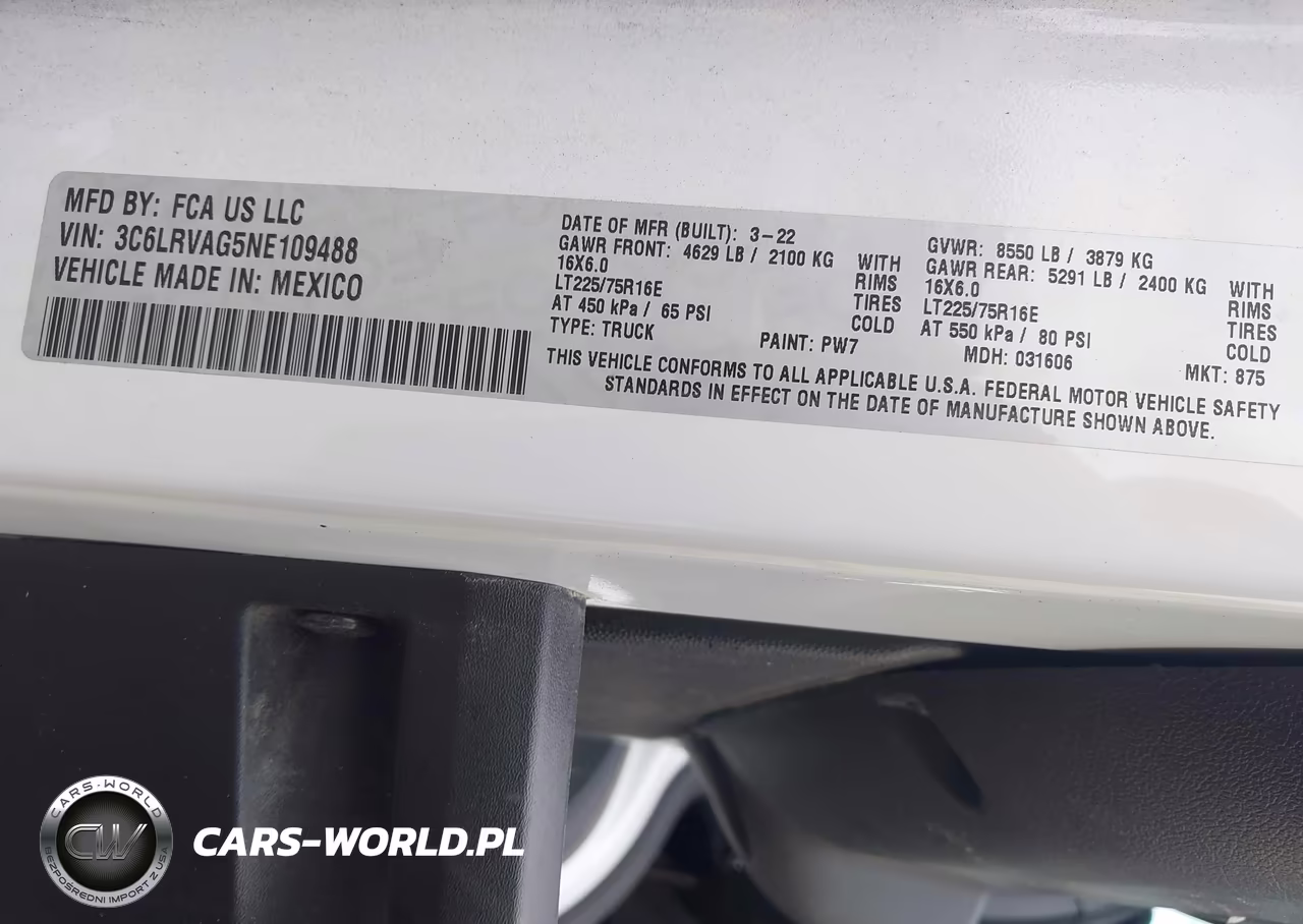 2022 Ram Promaster 1500 Low Roof 136 Wb VIN:3C6LRVAG5NE109488 - 9