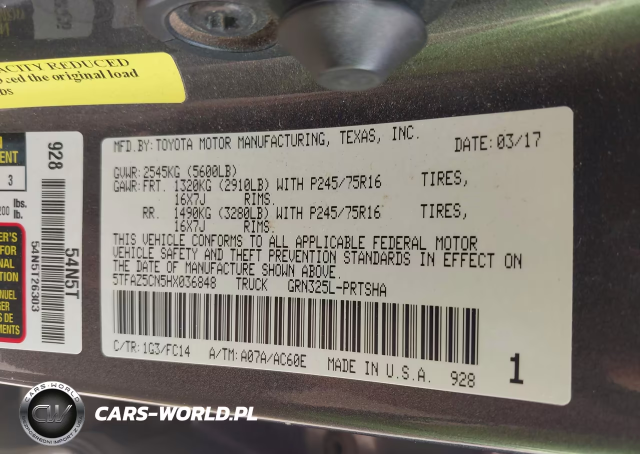2017 Toyota Tacoma Sr5 V6 VIN:5TFAZ5CN5HX036848 - 9