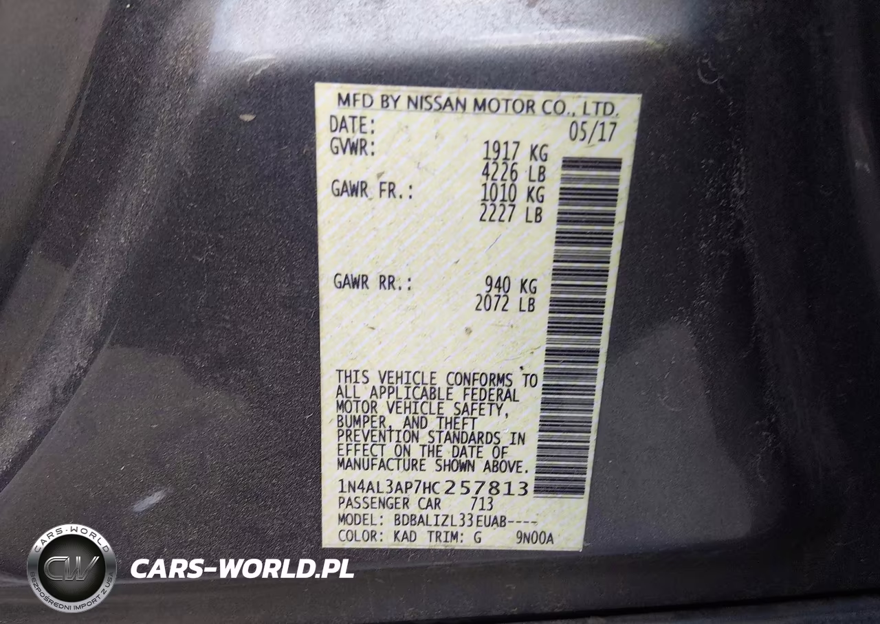 2017 Nissan Altima 2.5 Sv VIN:1N4AL3AP7HC257813 - 9