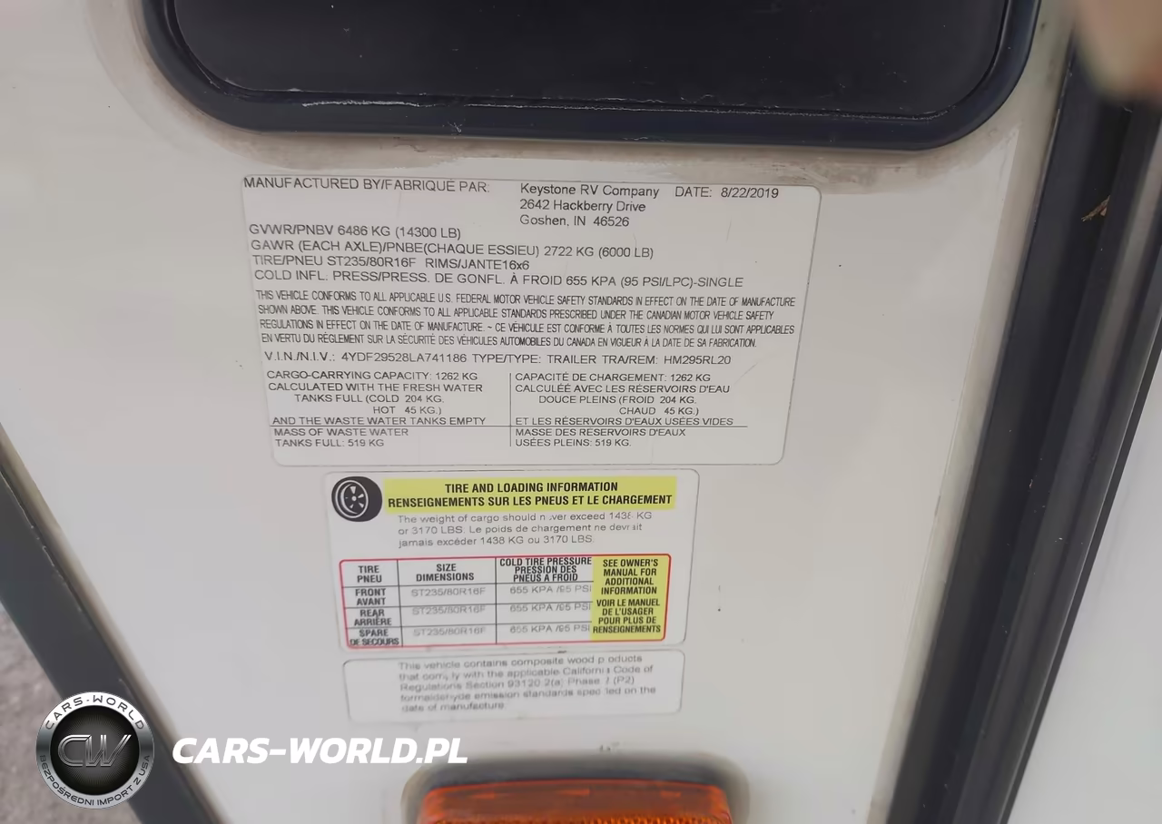 2020 Keystone Rv Other VIN:4YDF29528LA741186 - 7