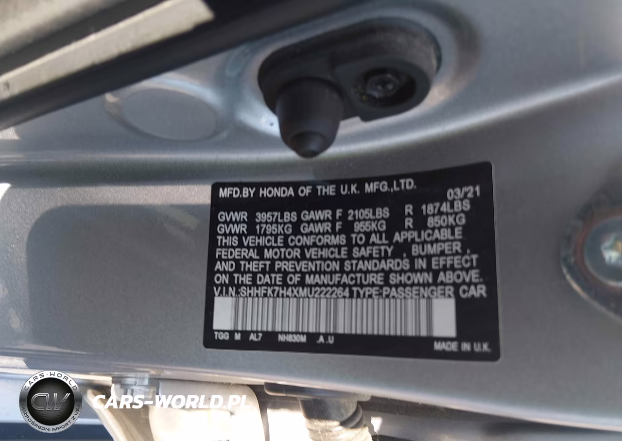 2021 Honda Civic Sport VIN:SHHFK7H4XMU222264 - 9
