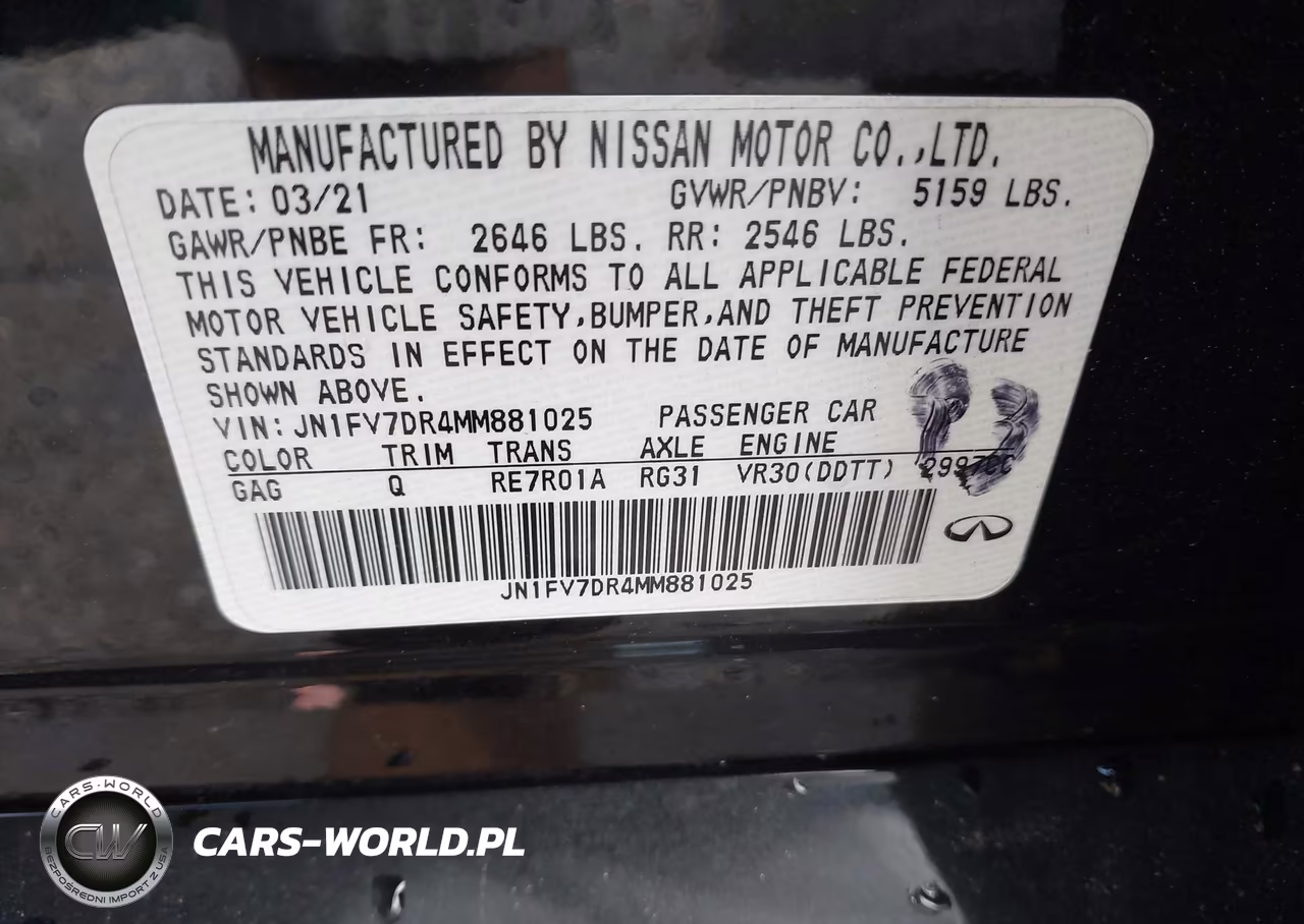 2021 Infiniti Q50 Red Sport 400 Awd VIN:JN1FV7DR4MM881025 - 9
