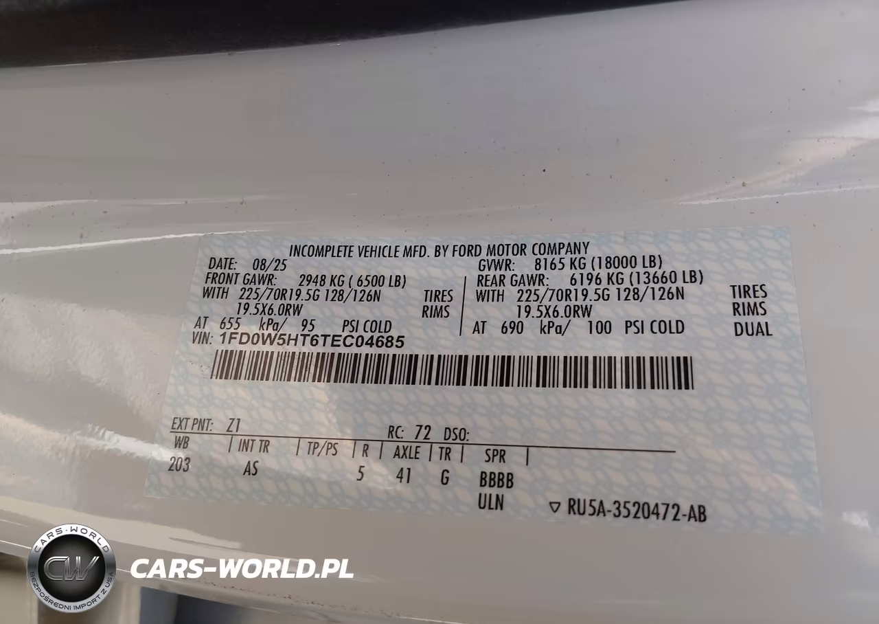 2026 Ford F-550 Chassis Xl VIN:1FD0W5HT6TEC04685 - 8