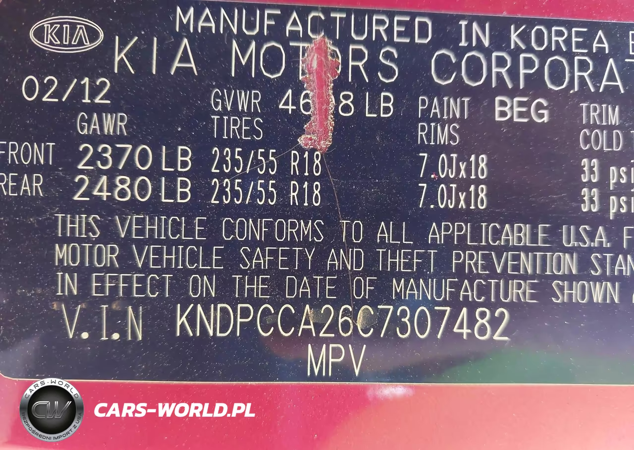 2012 Kia Sportage Ex VIN:KNDPCCA26C7307482 - 9