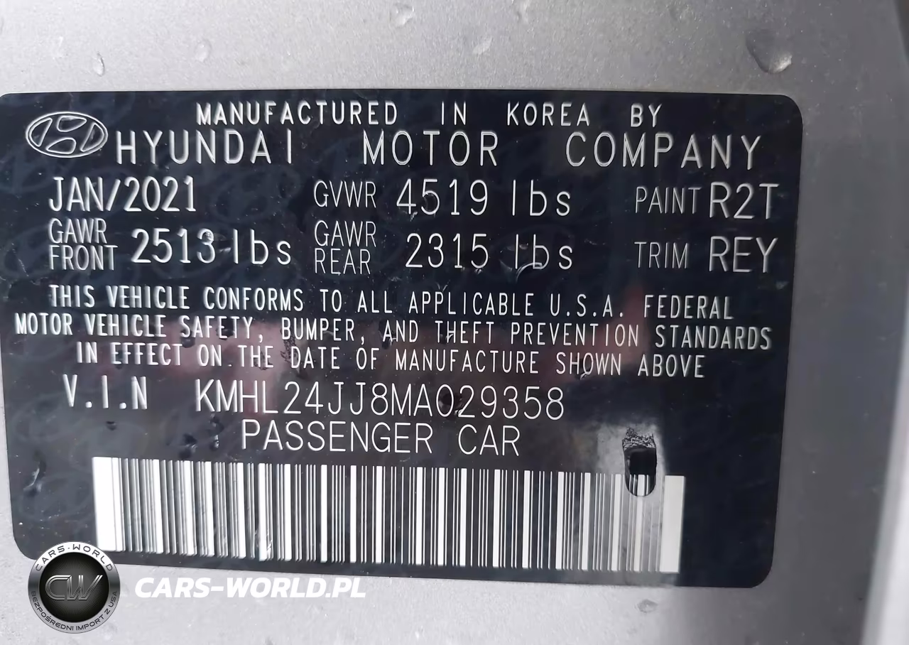 2021 Hyundai Sonata Blue VIN:KMHL24JJ8MA029358 - 9
