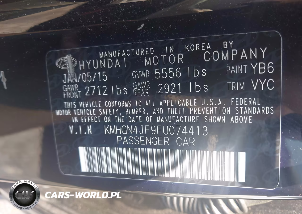 2015 Hyundai Genesis 5.0L VIN:KMHGN4JF9FU074413 - 9