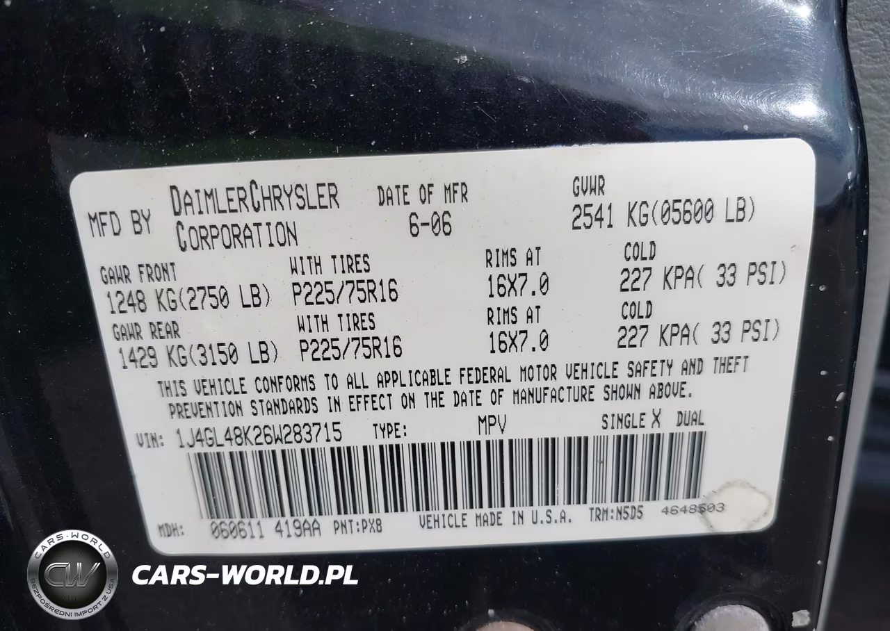 2006 Jeep Liberty Sport VIN:1J4GL48K26W283715 - 9