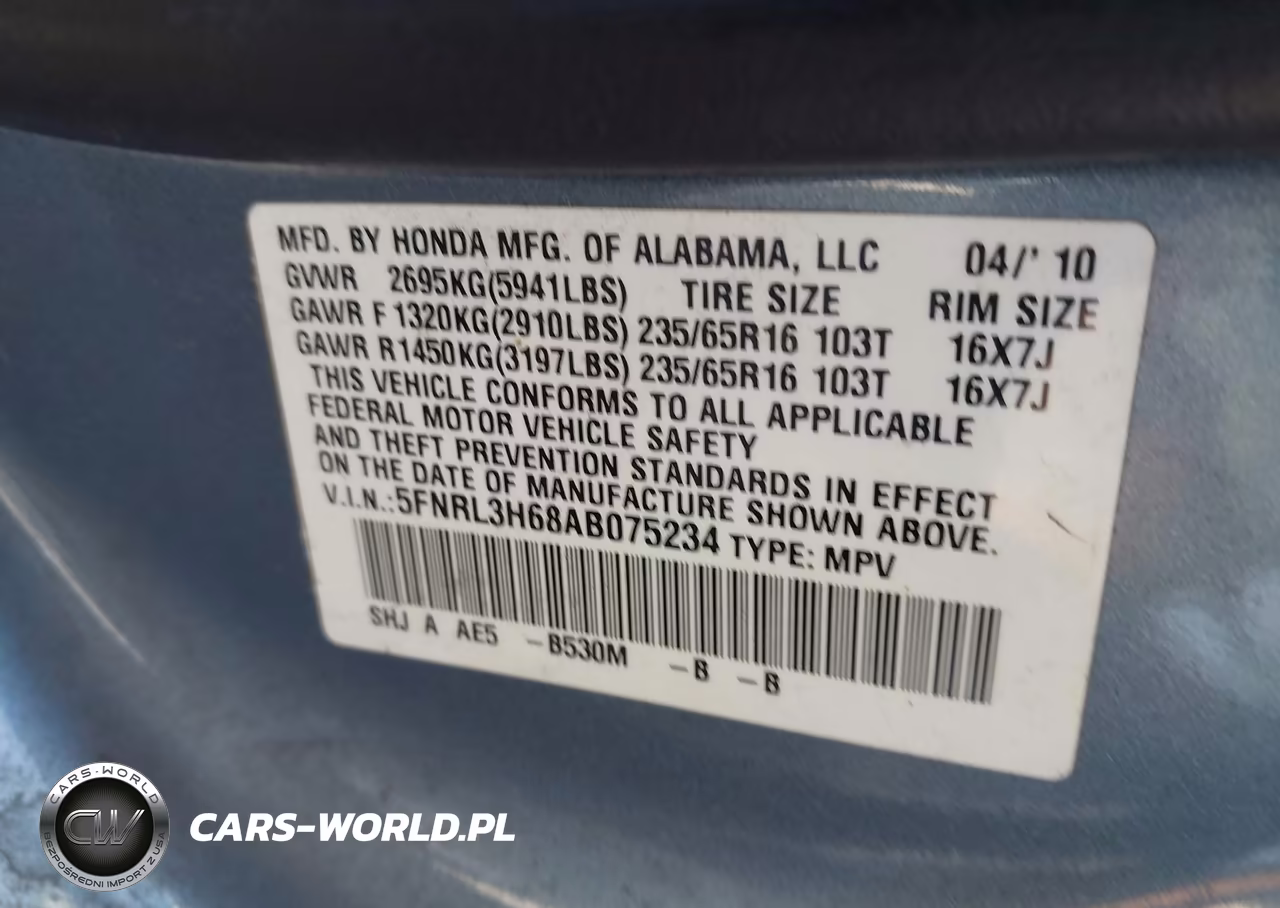 2010 Honda Odyssey Ex-L VIN:5FNRL3H68AB075234 - 9