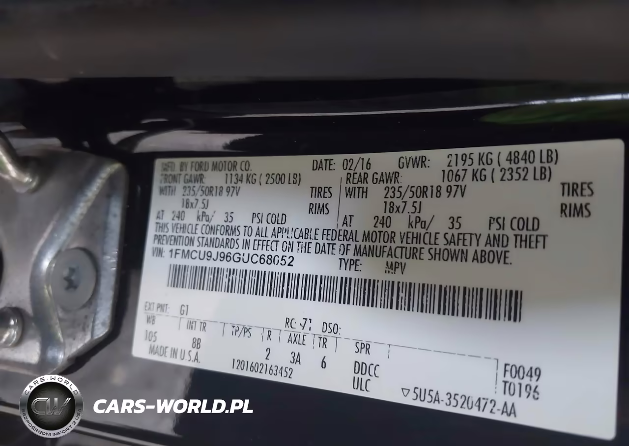 2016 Ford Escape Titanium VIN:1FMCU9J96GUC68052 - 9