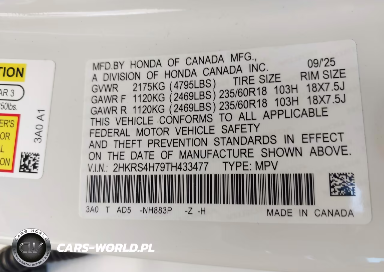 2026 Honda Cr-V Ex-L Awd VIN:2HKRS4H79TH433477 - 9