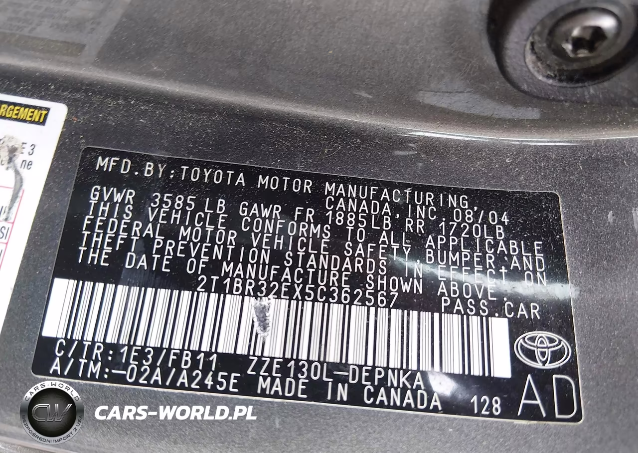 2005 Toyota Corolla Le VIN:2T1BR32EX5C362567 - 9