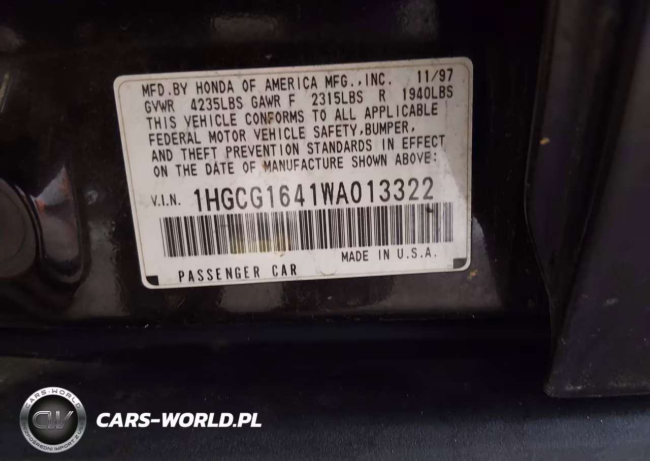 1998 Honda Accord Lx V6 VIN:1HGCG1641WA013322 - 9