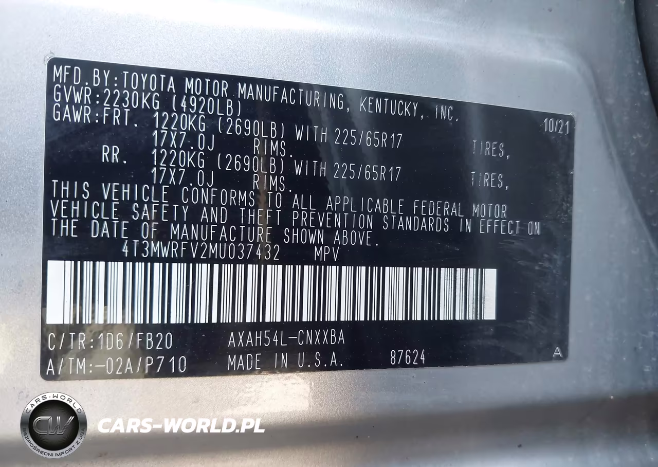 2021 Toyota Rav4 Hybrid Le VIN:4T3MWRFV2MU037432 - 9