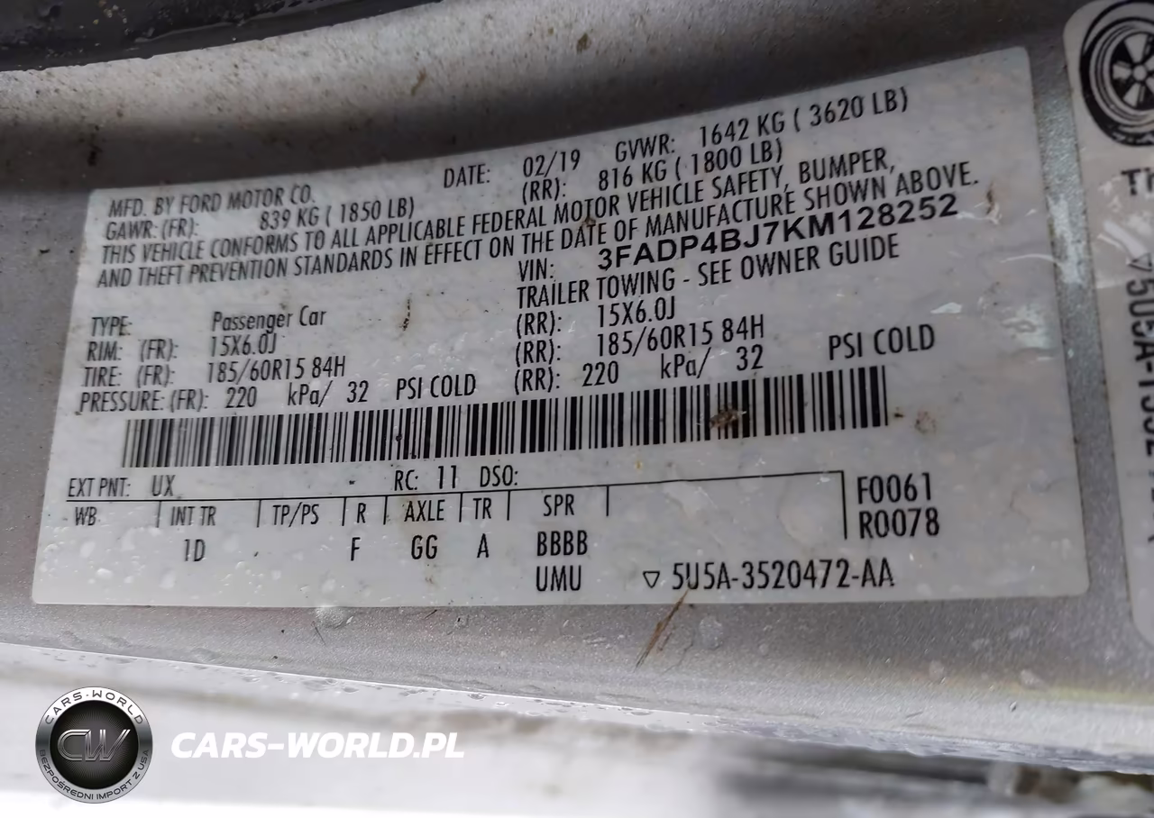 2019 Ford Fiesta Se VIN:3FADP4BJ7KM128252 - 9