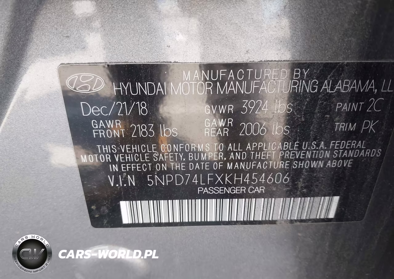 2019 Hyundai Elantra Se VIN:5NPD74LFXKH454606 - 9