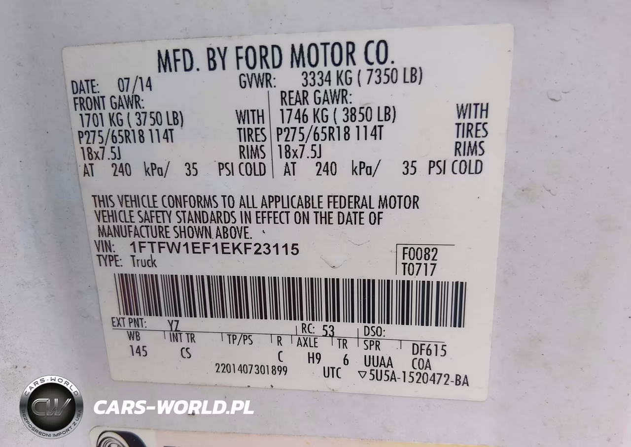 2014 Ford F-150 Stx VIN:1FTFW1EF1EKF23115 - 9