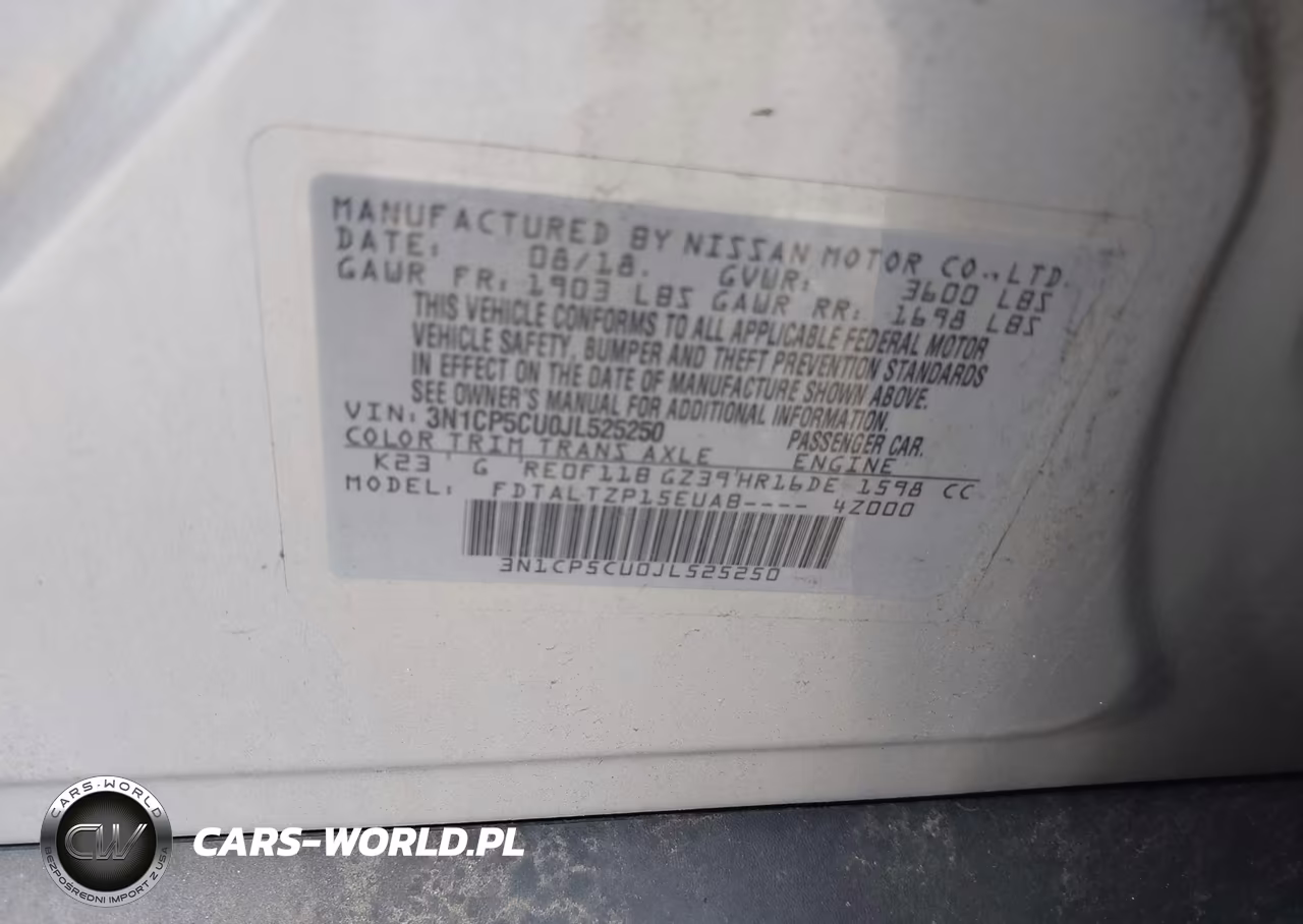 2018 Nissan Kicks Sr VIN:3N1CP5CU0JL525250 - 9