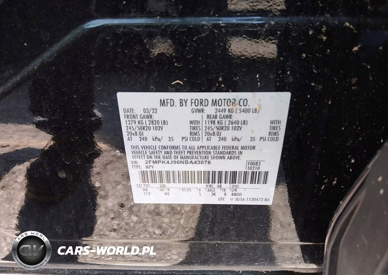 2022 Ford Edge St-Line VIN:2FMPK4J96NBA43076 - 9