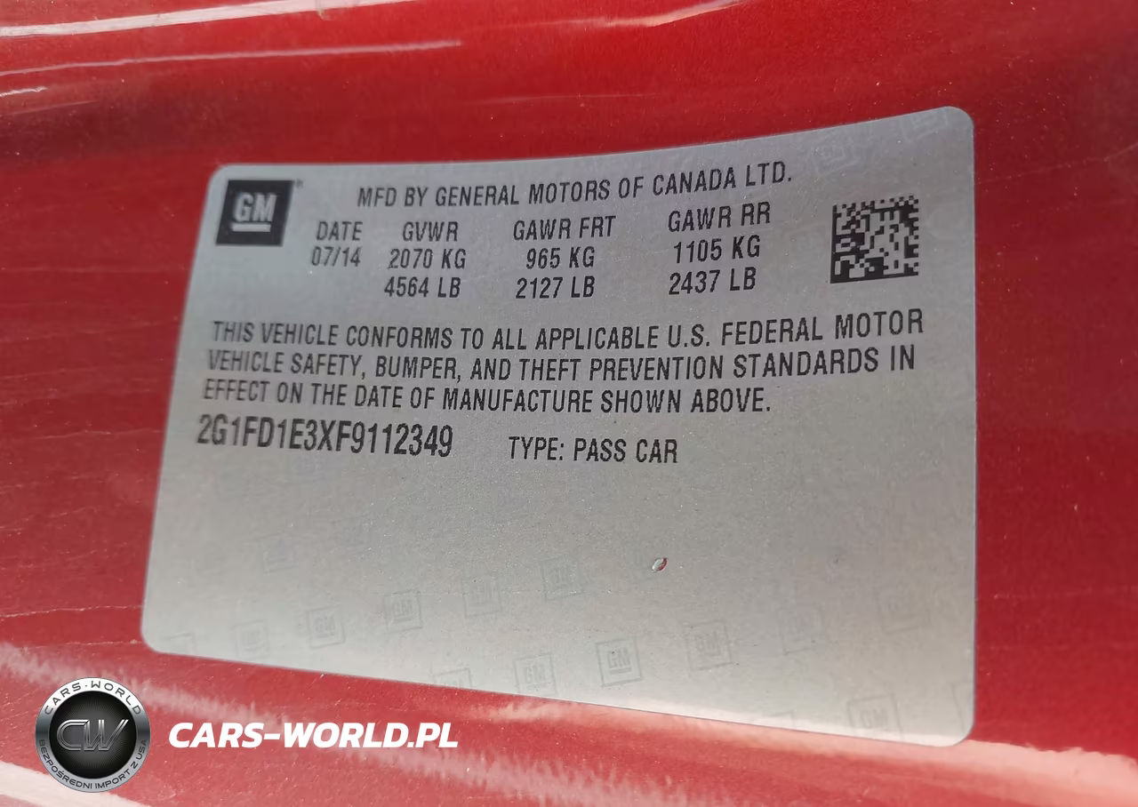 2015 Chevrolet Camaro 1Lt VIN:2G1FD1E3XF9112349 - 9