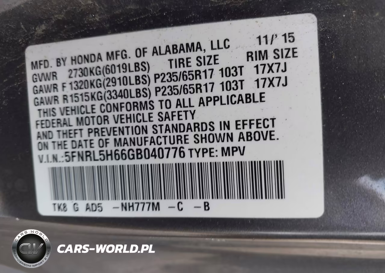 2016 Honda Odyssey Ex-L VIN:5FNRL5H66GB040776 - 9