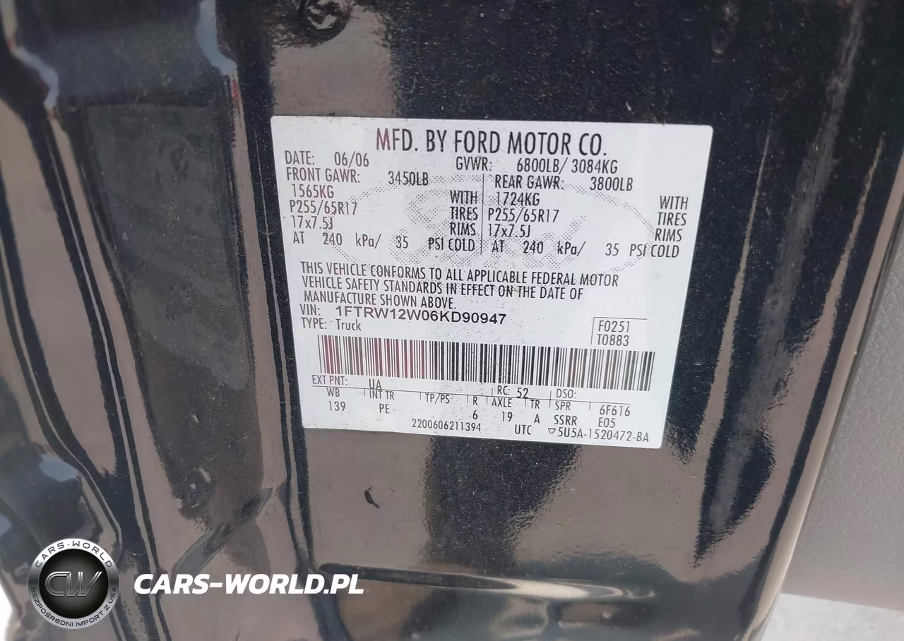 2006 Ford F-150 Xlt VIN:1FTRW12W06KD90947 - 9