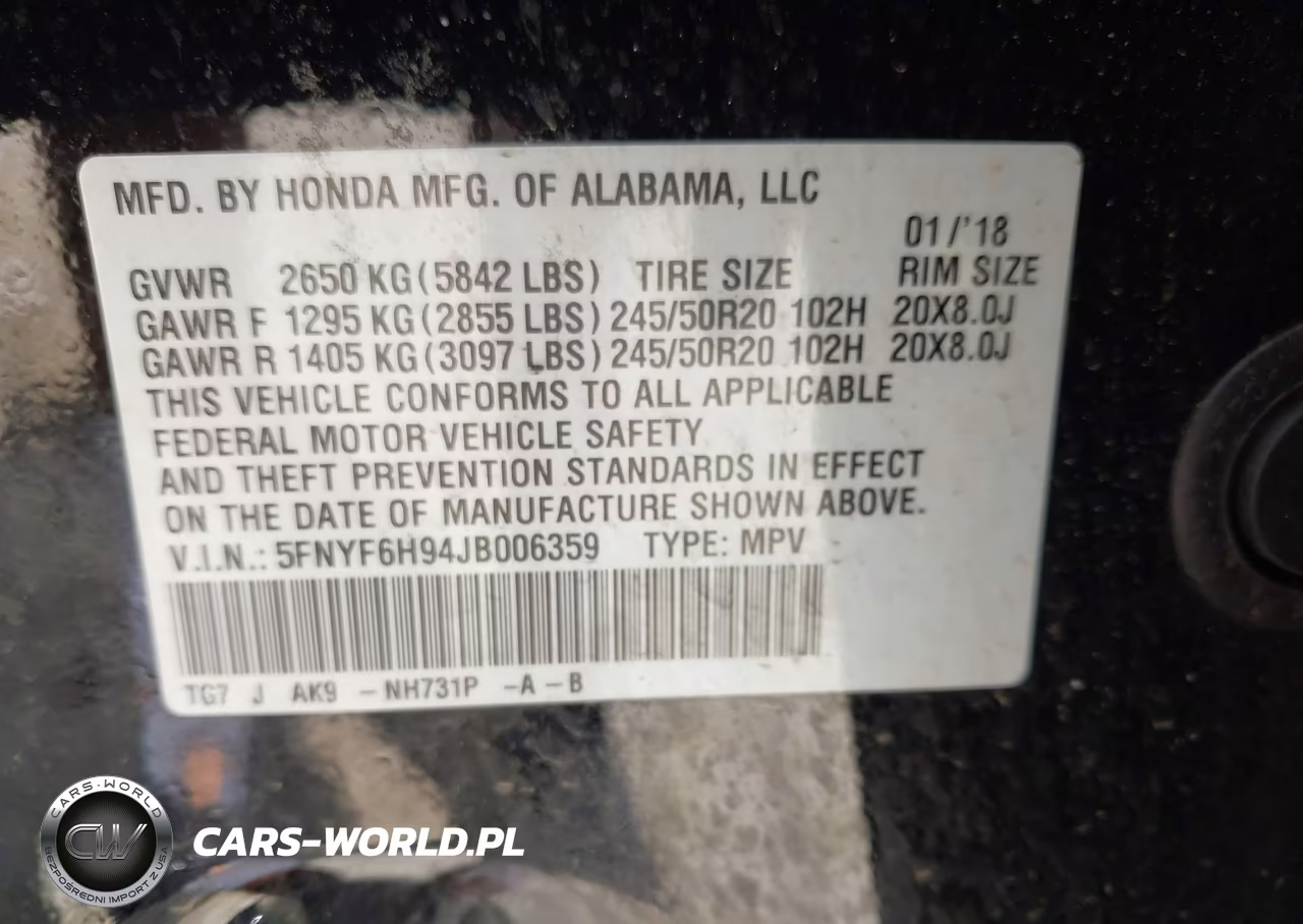 2018 Honda Pilot Touring VIN:5FNYF6H94JB006359 - 9