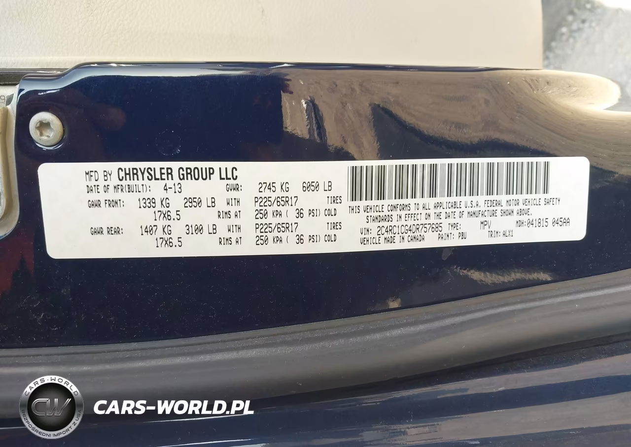 2013 Chrysler Town & Country Touring-L VIN:2C4RC1CG4DR757685 - 9